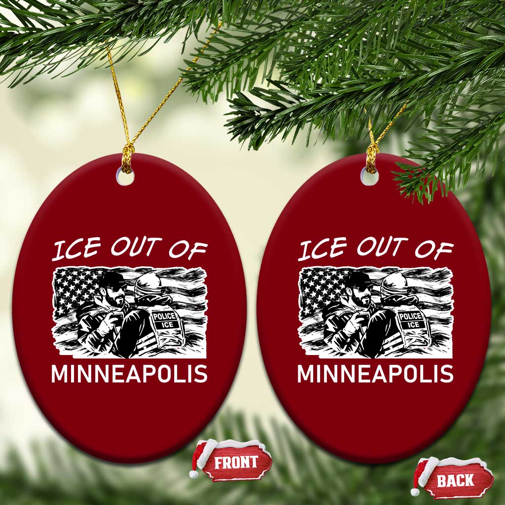 Ice Out Of Minneapolis Ceramic Ornament Minnesota Protest Support Gift TS12 Print Your Wear