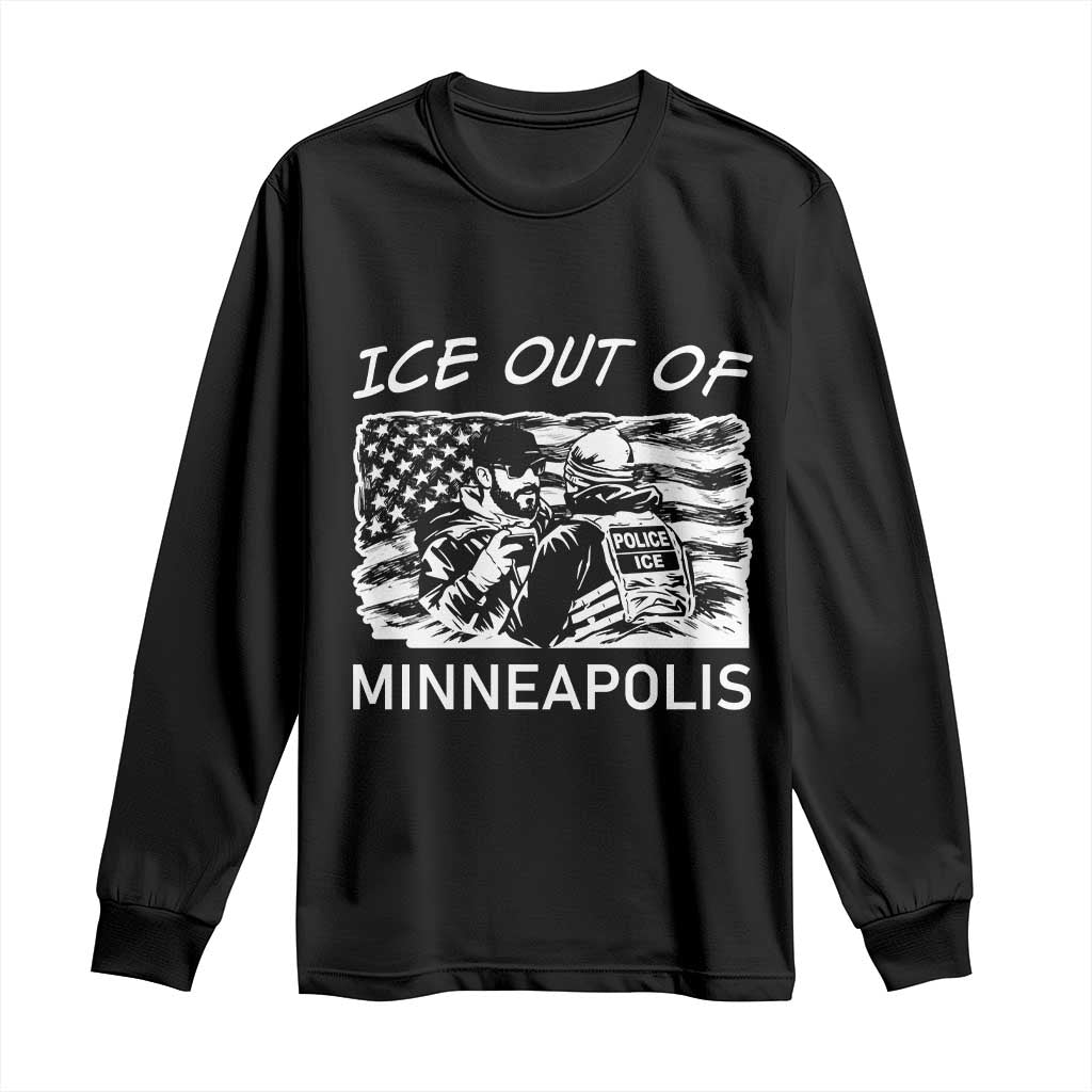 Ice Out Of Minneapolis Long Sleeve Shirt Minnesota Protest Support Gift TS12 Black Print Your Wear