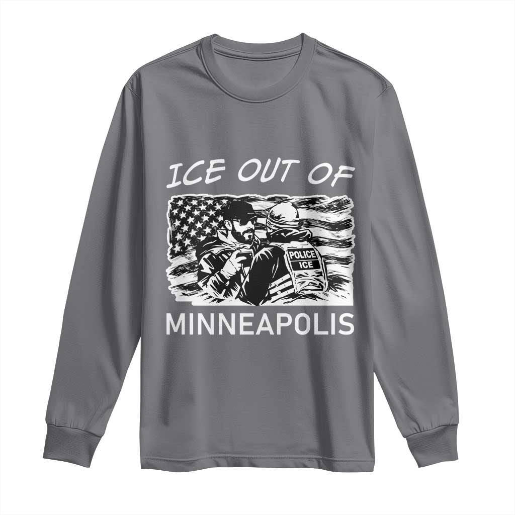 Ice Out Of Minneapolis Long Sleeve Shirt Minnesota Protest Support Gift TS12 Charcoal Print Your Wear