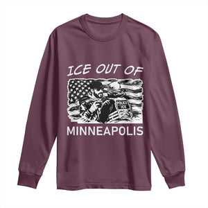 Ice Out Of Minneapolis Long Sleeve Shirt Minnesota Protest Support Gift TS12 Maroon Print Your Wear
