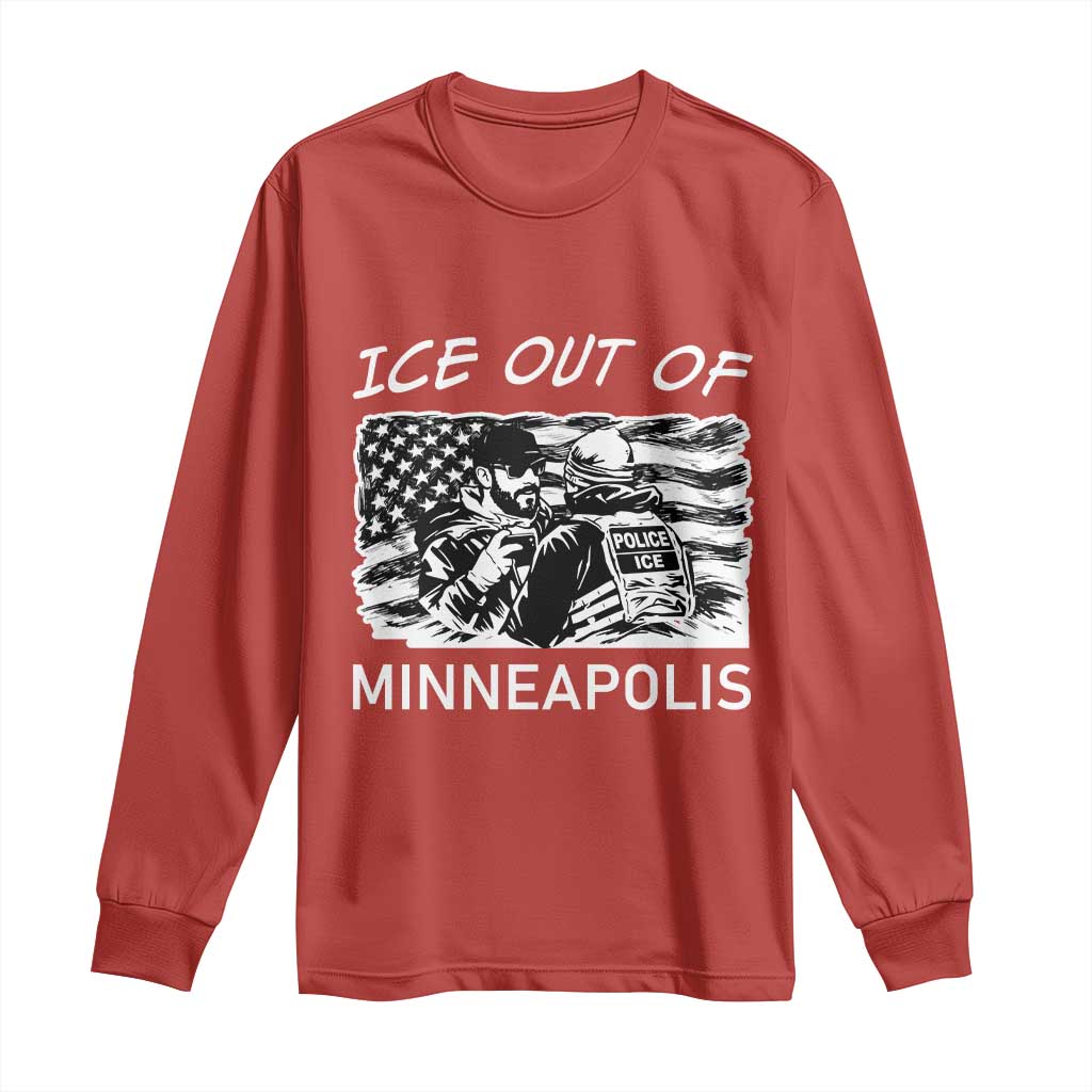 Ice Out Of Minneapolis Long Sleeve Shirt Minnesota Protest Support Gift TS12 Red Print Your Wear