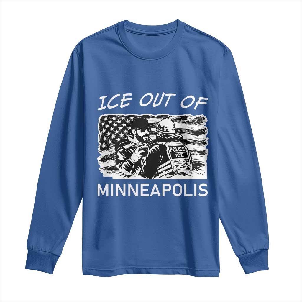 Ice Out Of Minneapolis Long Sleeve Shirt Minnesota Protest Support Gift TS12 Royal Blue Print Your Wear