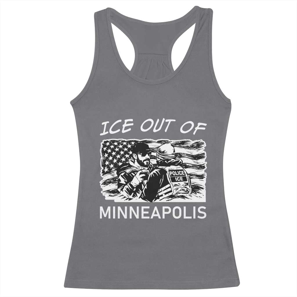 Ice Out Of Minneapolis Racerback Tank Top Minnesota Protest Support Gift TS12 Charcoal Print Your Wear