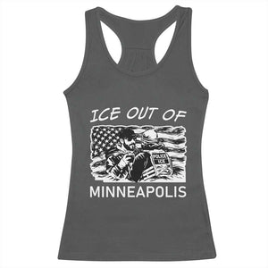 Ice Out Of Minneapolis Racerback Tank Top Minnesota Protest Support Gift TS12 Dark Heather Print Your Wear