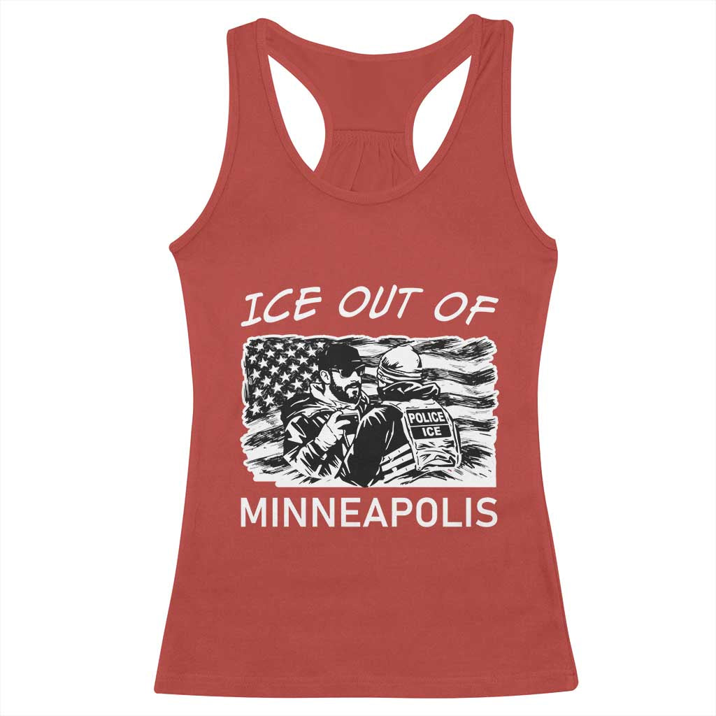 Ice Out Of Minneapolis Racerback Tank Top Minnesota Protest Support Gift TS12 Red Print Your Wear