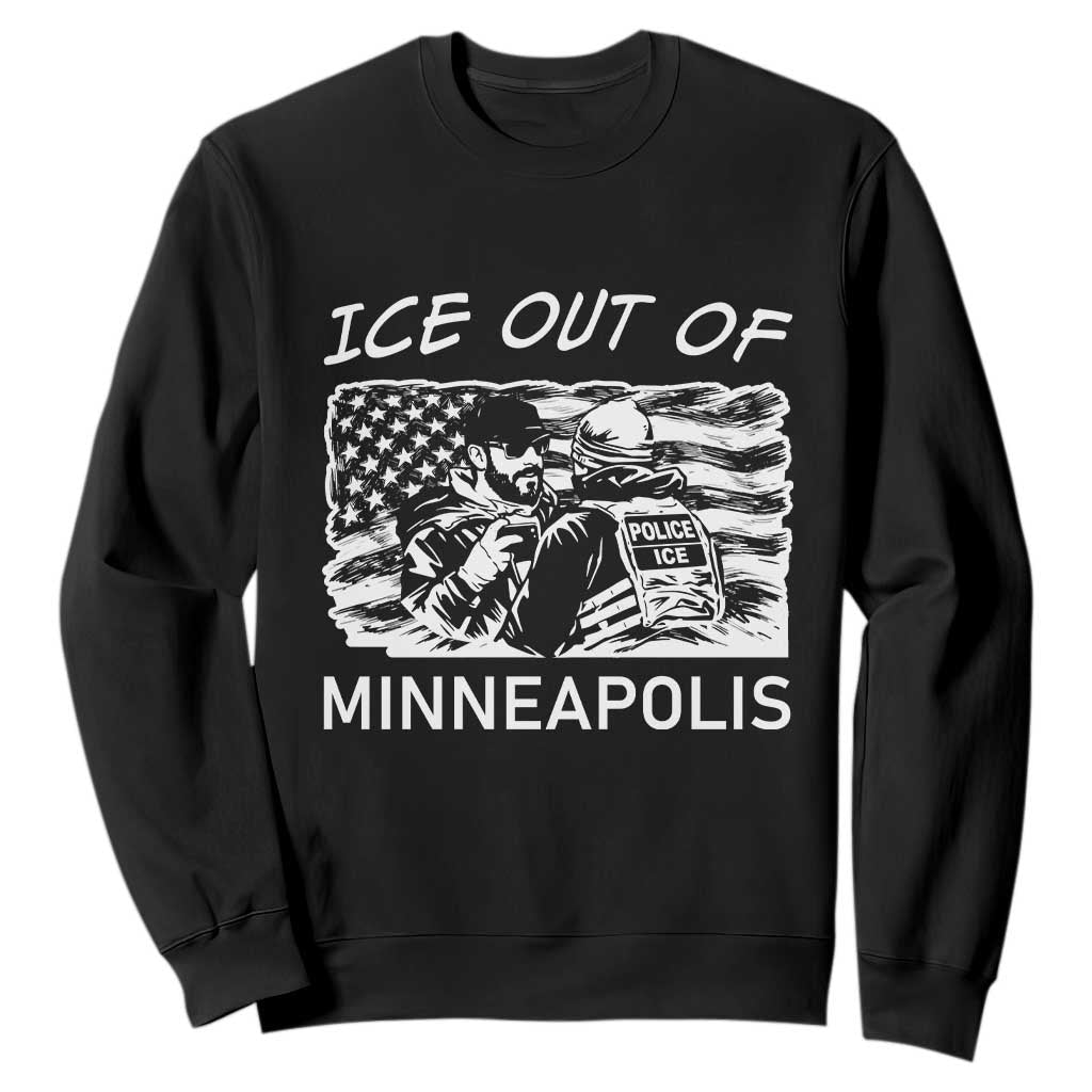 Ice Out Of Minneapolis Sweatshirt Minnesota Protest Support Gift TS12 Black Print Your Wear