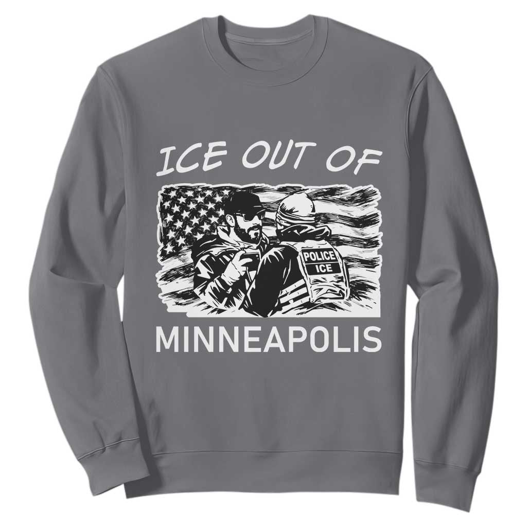 Ice Out Of Minneapolis Sweatshirt Minnesota Protest Support Gift TS12 Charcoal Print Your Wear