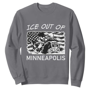 Ice Out Of Minneapolis Sweatshirt Minnesota Protest Support Gift TS12 Charcoal Print Your Wear