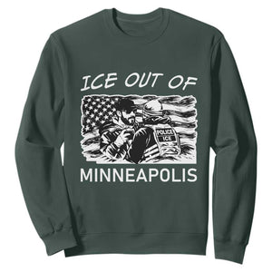 Ice Out Of Minneapolis Sweatshirt Minnesota Protest Support Gift TS12 Dark Forest Green Print Your Wear