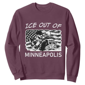 Ice Out Of Minneapolis Sweatshirt Minnesota Protest Support Gift TS12 Maroon Print Your Wear