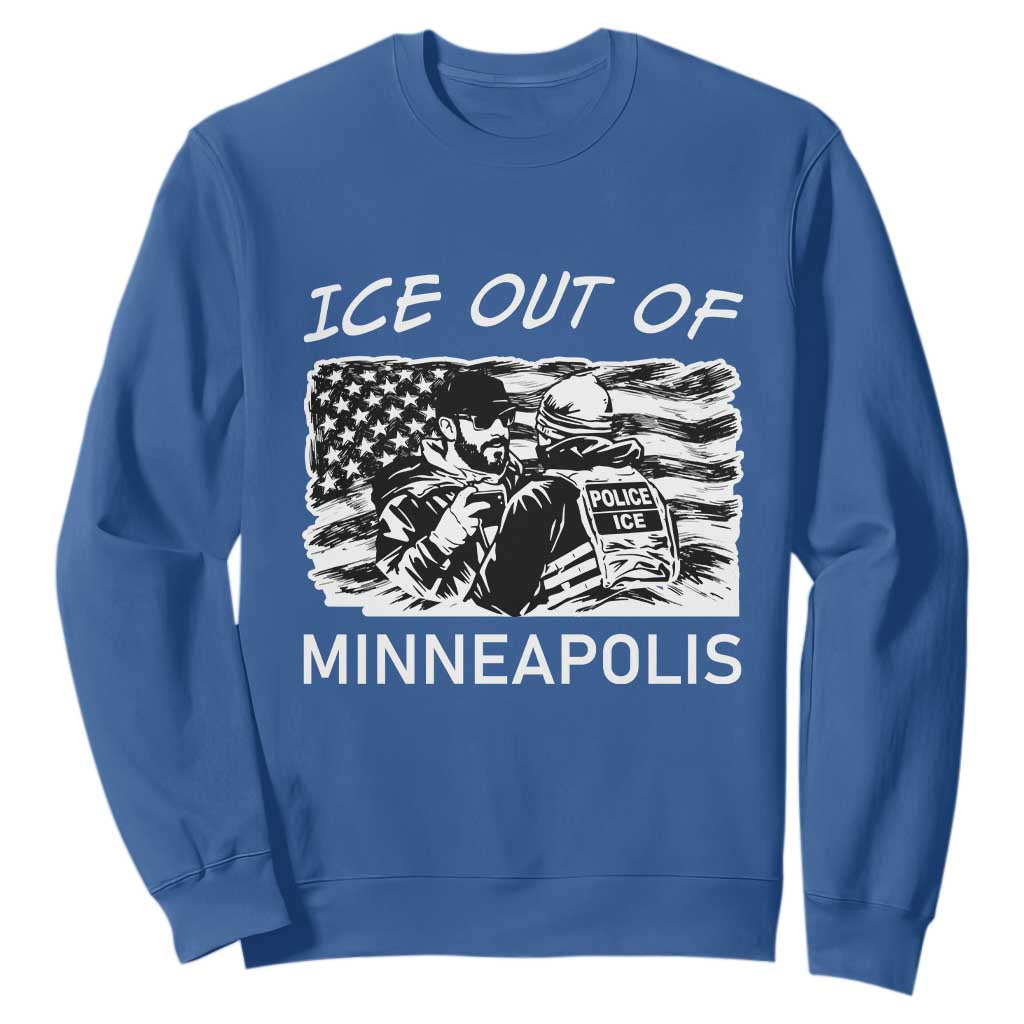 Ice Out Of Minneapolis Sweatshirt Minnesota Protest Support Gift TS12 Royal Blue Print Your Wear
