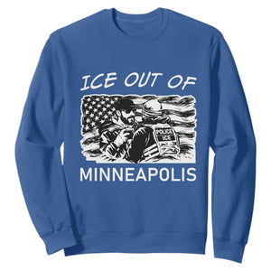 Ice Out Of Minneapolis Sweatshirt Minnesota Protest Support Gift TS12 Royal Blue Print Your Wear
