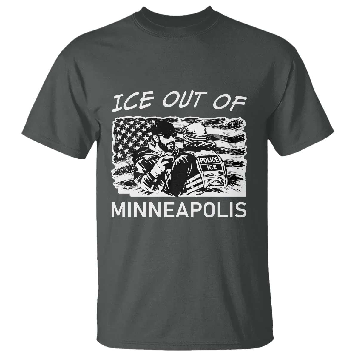 Ice Out Of Minneapolis T Shirt Minnesota Protest Support Gift TS12 Dark Heather Print Your Wear