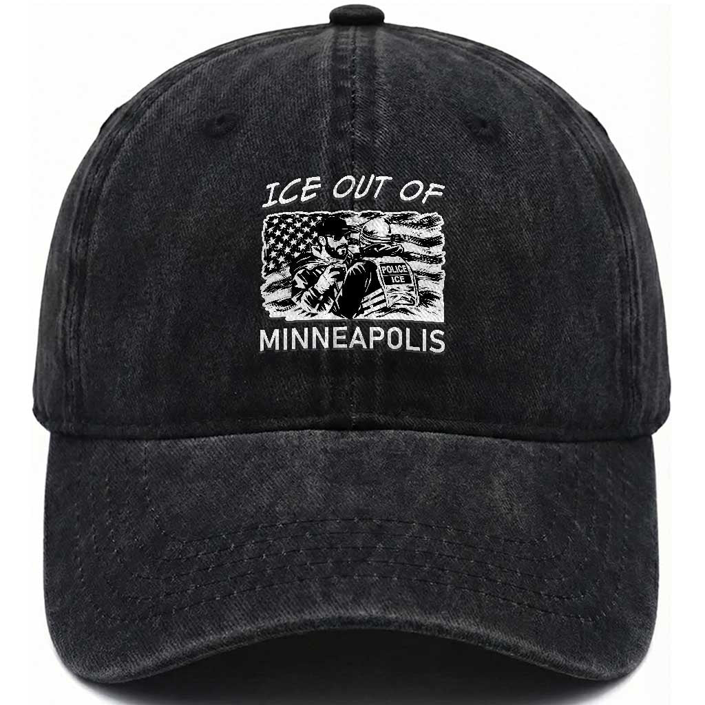 Ice Out Of Minneapolis Washed Cotton Baseball Cap Minnesota Protest Support Gift TS12 Print Your Wear