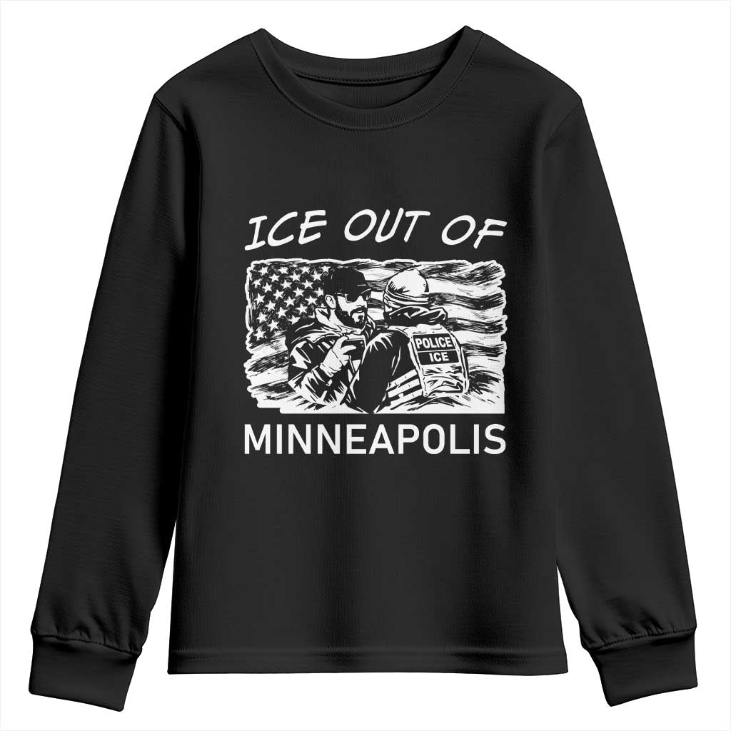 Ice Out Of Minneapolis Youth Sweatshirt Minnesota Protest Support Gift TS12 Black Print Your Wear