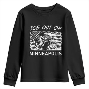 Ice Out Of Minneapolis Youth Sweatshirt Minnesota Protest Support Gift TS12 Black Print Your Wear