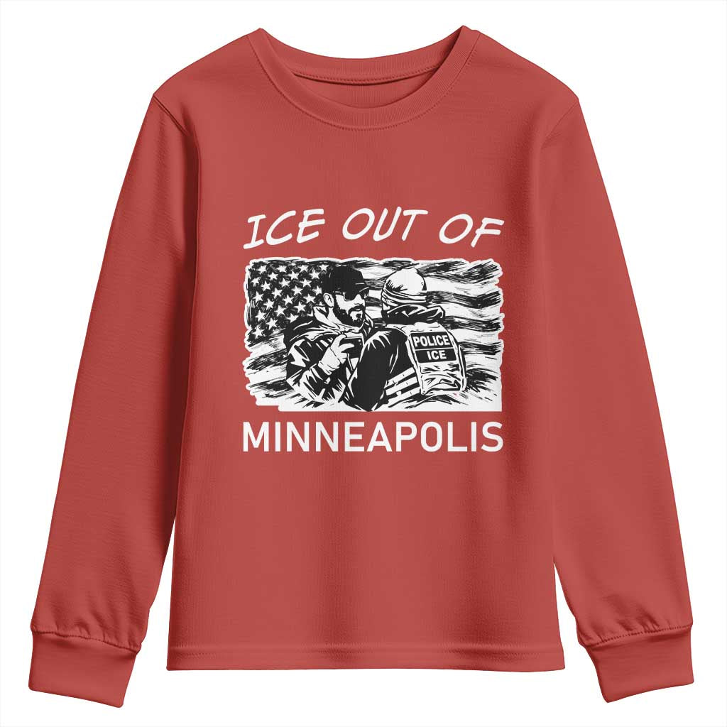 Ice Out Of Minneapolis Youth Sweatshirt Minnesota Protest Support Gift TS12 Red Print Your Wear