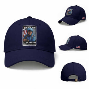 Justice For Alex Pretti Baseball Cap Minneapolis USA Support Gift TS12 Baseball Cap Universal Fit Dark Blue Print Your Wear
