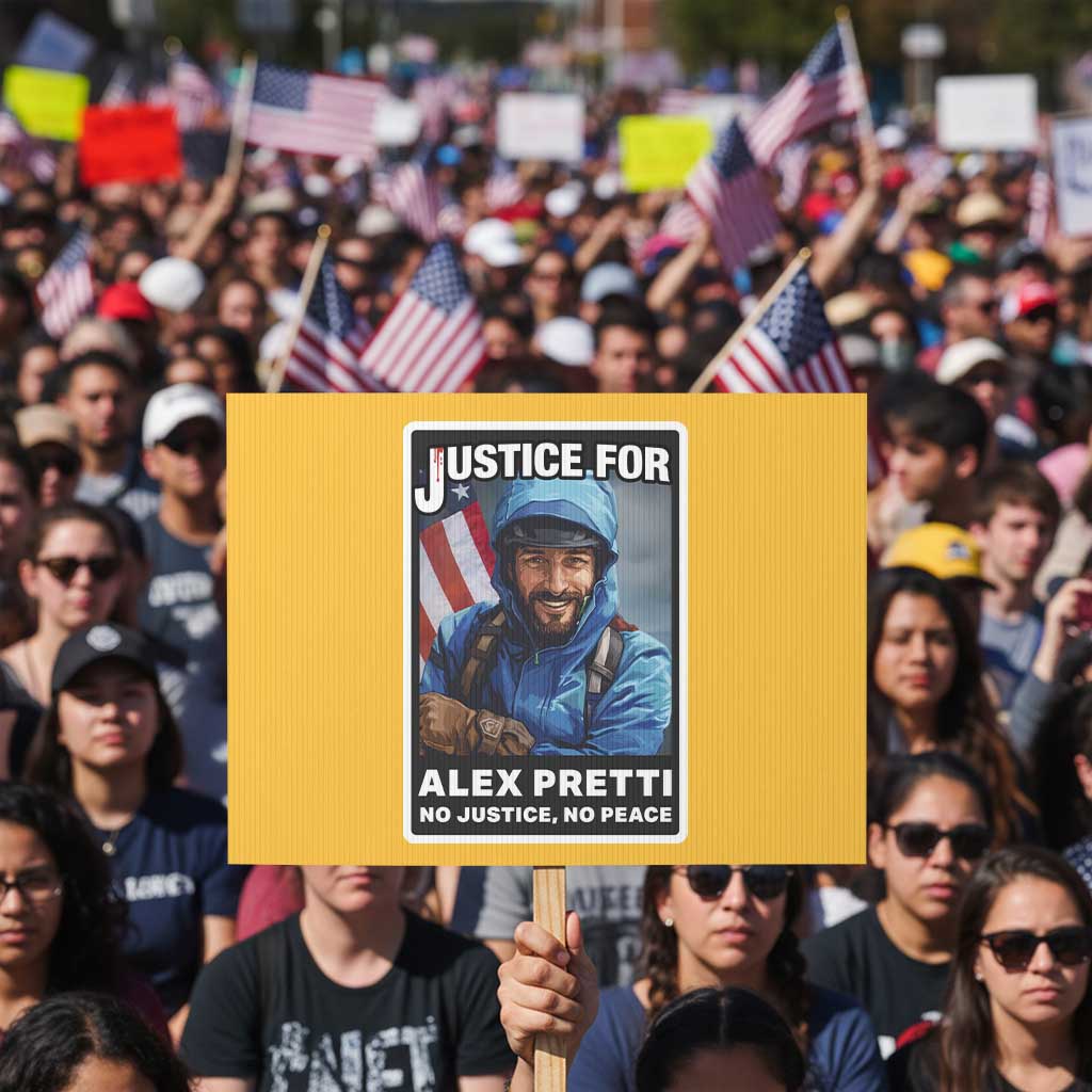 Justice For Alex Pretti Protest Sign Minneapolis USA Support Gift TS12 Horizontal 18