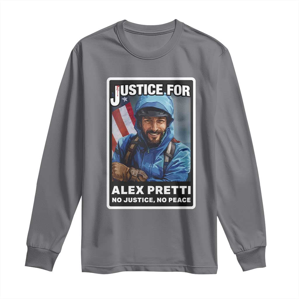 Justice For Alex Pretti Long Sleeve Shirt Minneapolis USA Support Gift TS12 Charcoal Print Your Wear