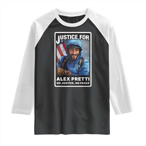 Justice For Alex Pretti Raglan Shirt Minneapolis USA Support Gift TS12 Black White Print Your Wear