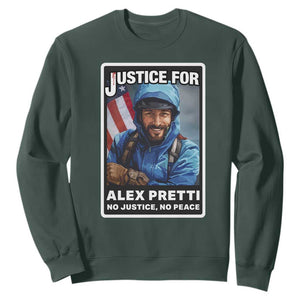Justice For Alex Pretti Sweatshirt Minneapolis USA Support Gift TS12 Dark Forest Green Print Your Wear