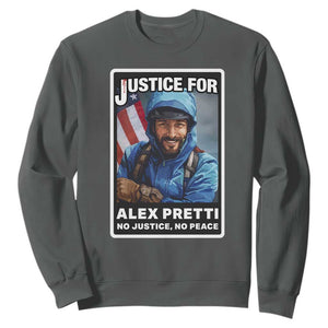 Justice For Alex Pretti Sweatshirt Minneapolis USA Support Gift TS12 Dark Heather Print Your Wear