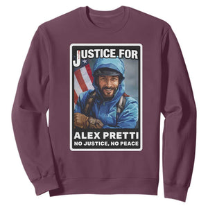 Justice For Alex Pretti Sweatshirt Minneapolis USA Support Gift TS12 Maroon Print Your Wear