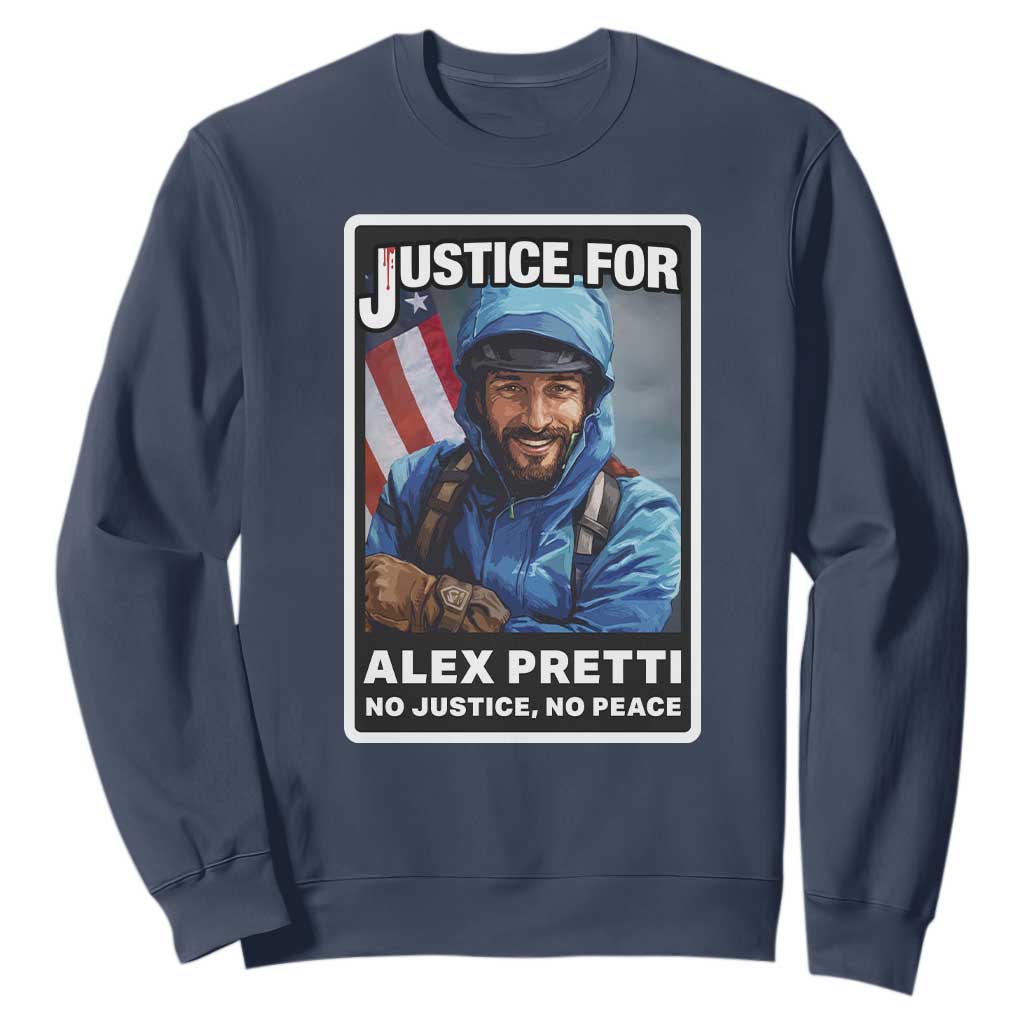 Justice For Alex Pretti Sweatshirt Minneapolis USA Support Gift TS12 Navy Print Your Wear