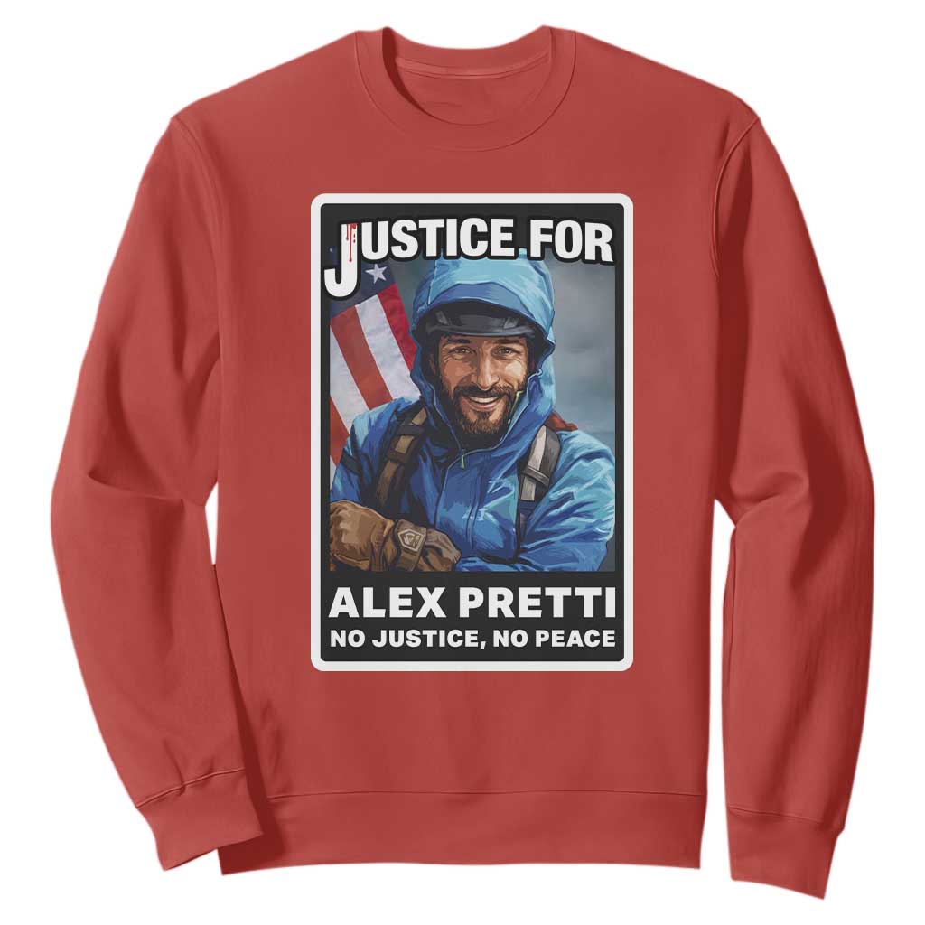 Justice For Alex Pretti Sweatshirt Minneapolis USA Support Gift TS12 Red Print Your Wear