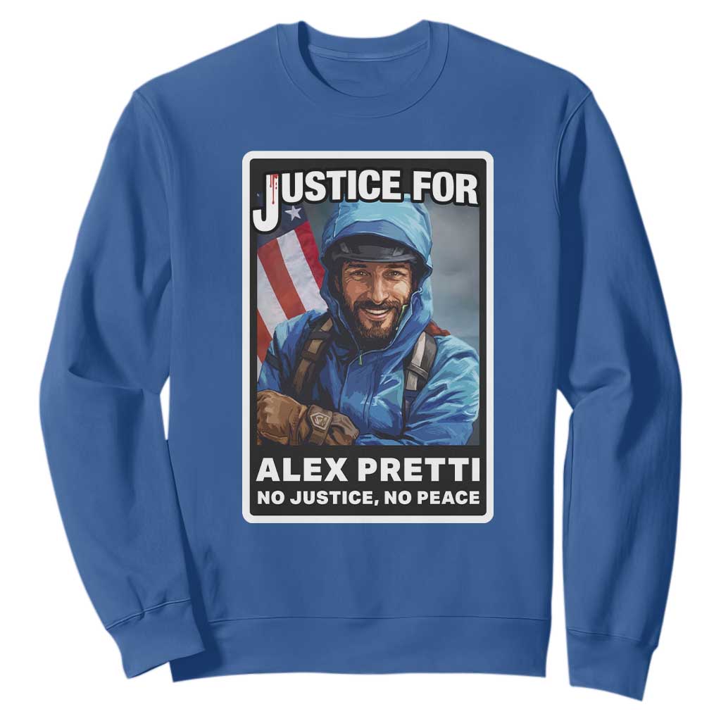 Justice For Alex Pretti Sweatshirt Minneapolis USA Support Gift TS12 Royal Blue Print Your Wear