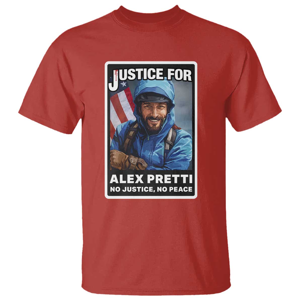 Justice For Alex Pretti T Shirt Minneapolis USA Support Gift TS12 Red Print Your Wear