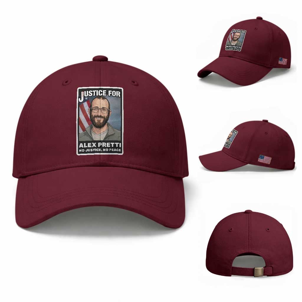 American Flag Minneapolis Support For Alex Gift Baseball Cap TS12 Baseball Cap Universal Fit Maroon Print Your Wear
