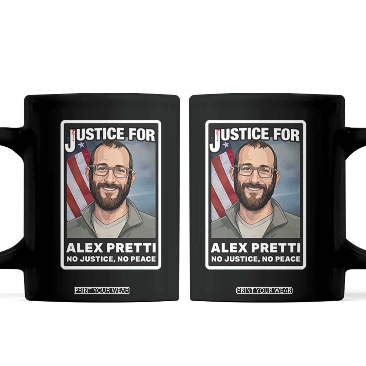 American Flag Minneapolis Support For Alex Gift Coffee Mug TS12 Black Print Your Wear