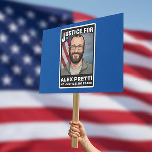 American Flag Minneapolis Support For Alex Gift Protest Sign TS12 Horizontal 18" × 24" Blue Print Your Wear