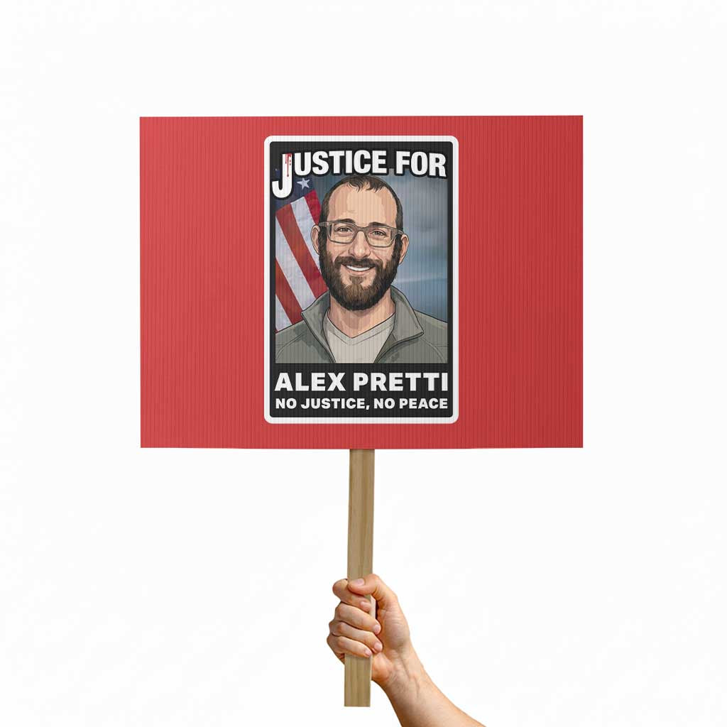 American Flag Minneapolis Support For Alex Gift Protest Sign TS12 Horizontal 18