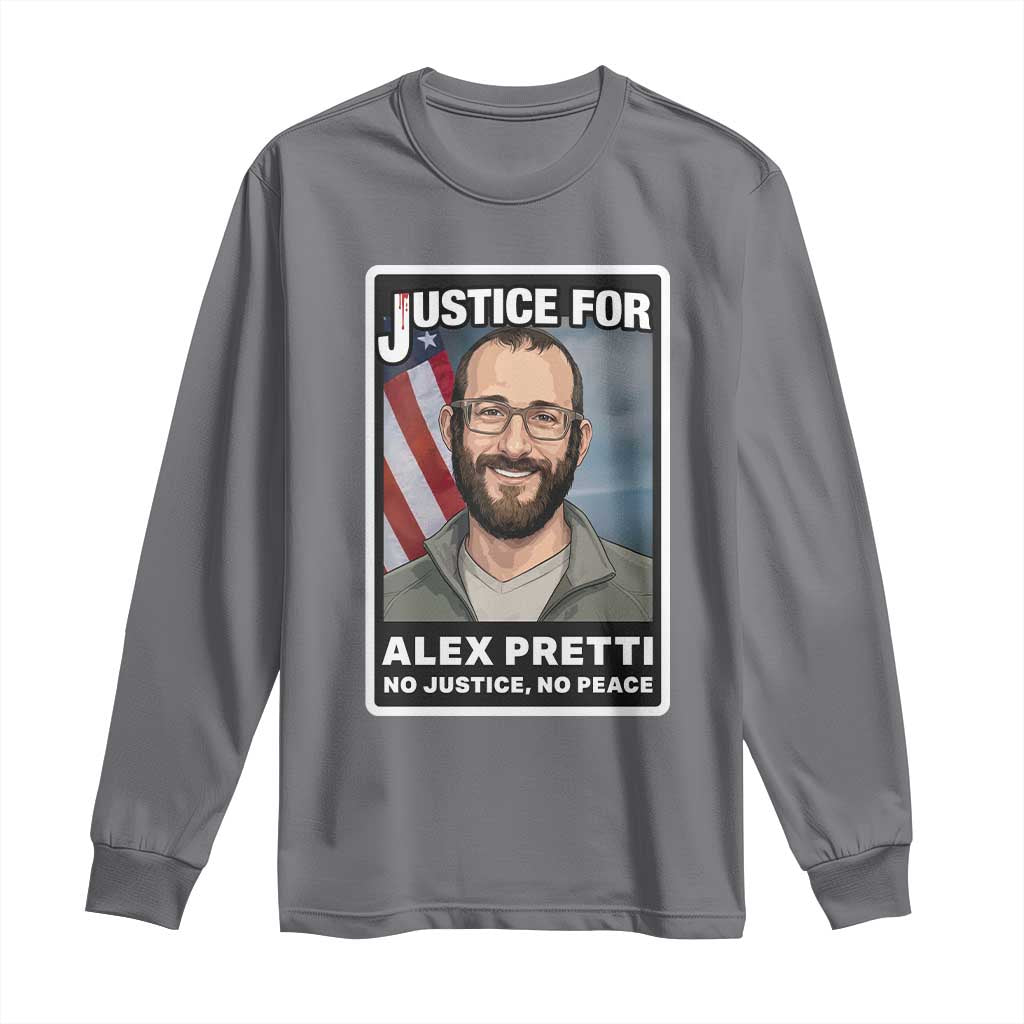 American Flag Minneapolis Support For Alex Gift Long Sleeve Shirt TS12 Charcoal Print Your Wear