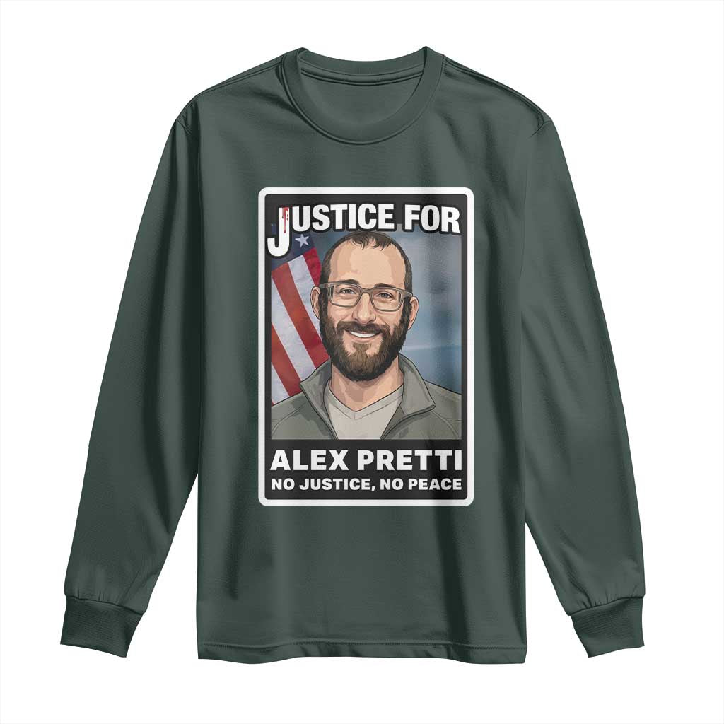 American Flag Minneapolis Support For Alex Gift Long Sleeve Shirt TS12 Dark Forest Green Print Your Wear
