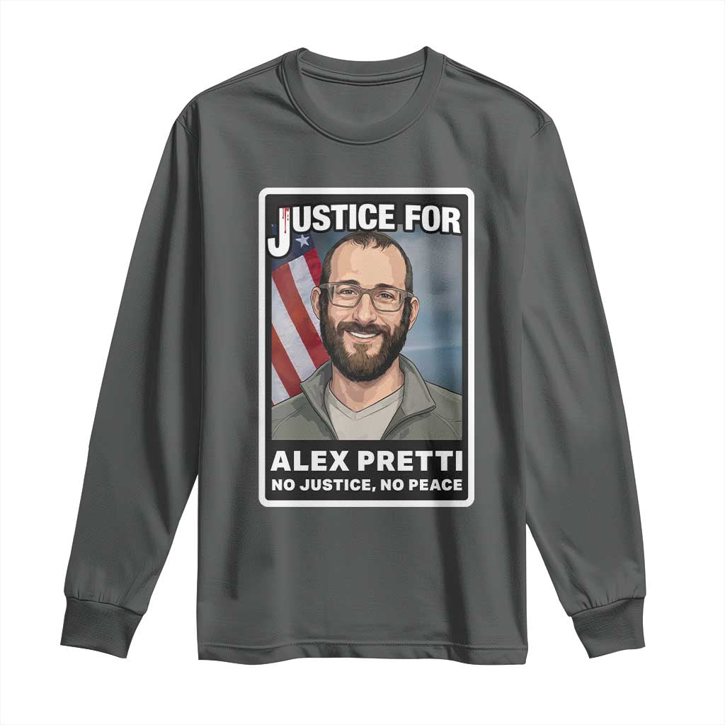 American Flag Minneapolis Support For Alex Gift Long Sleeve Shirt TS12 Dark Heather Print Your Wear