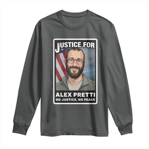 American Flag Minneapolis Support For Alex Gift Long Sleeve Shirt TS12 Dark Heather Print Your Wear