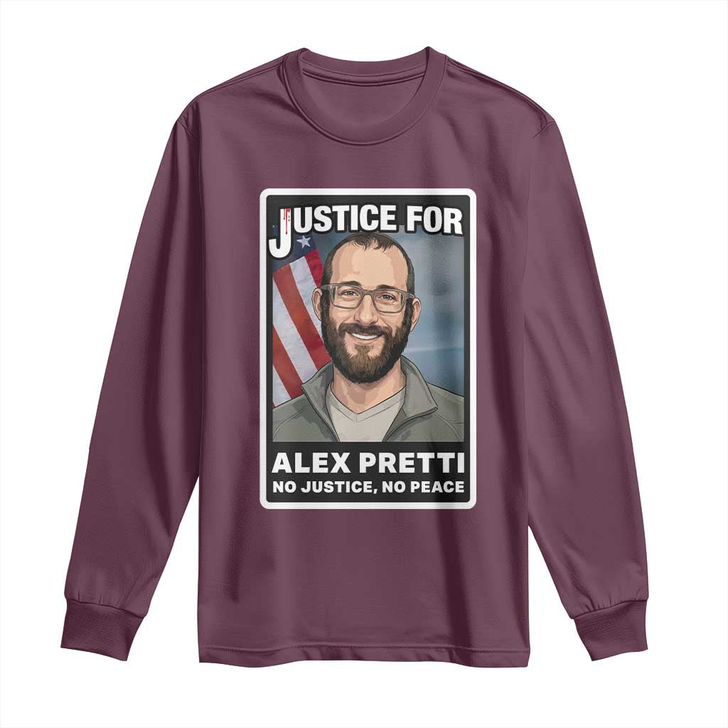 American Flag Minneapolis Support For Alex Gift Long Sleeve Shirt TS12 Maroon Print Your Wear