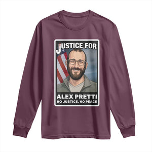 American Flag Minneapolis Support For Alex Gift Long Sleeve Shirt TS12 Maroon Print Your Wear