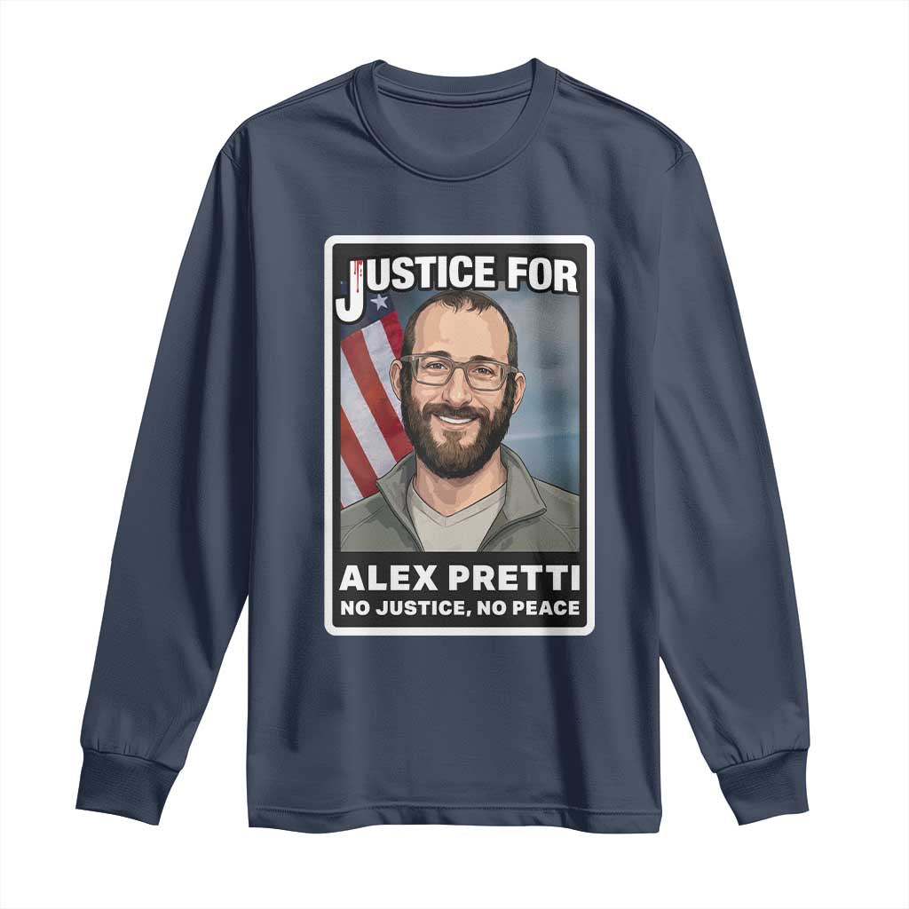 American Flag Minneapolis Support For Alex Gift Long Sleeve Shirt TS12 Navy Print Your Wear