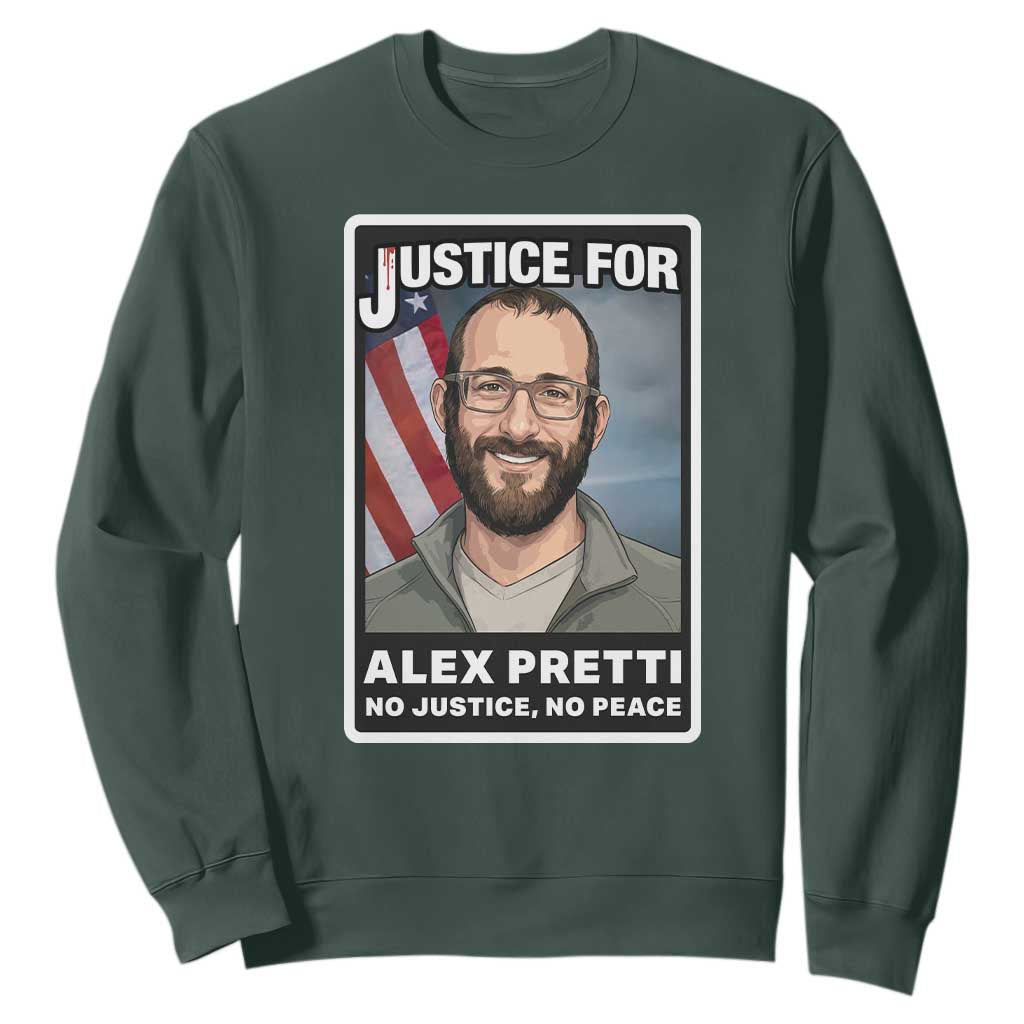 American Flag Minneapolis Support For Alex Gift Sweatshirt TS12 Dark Forest Green Print Your Wear