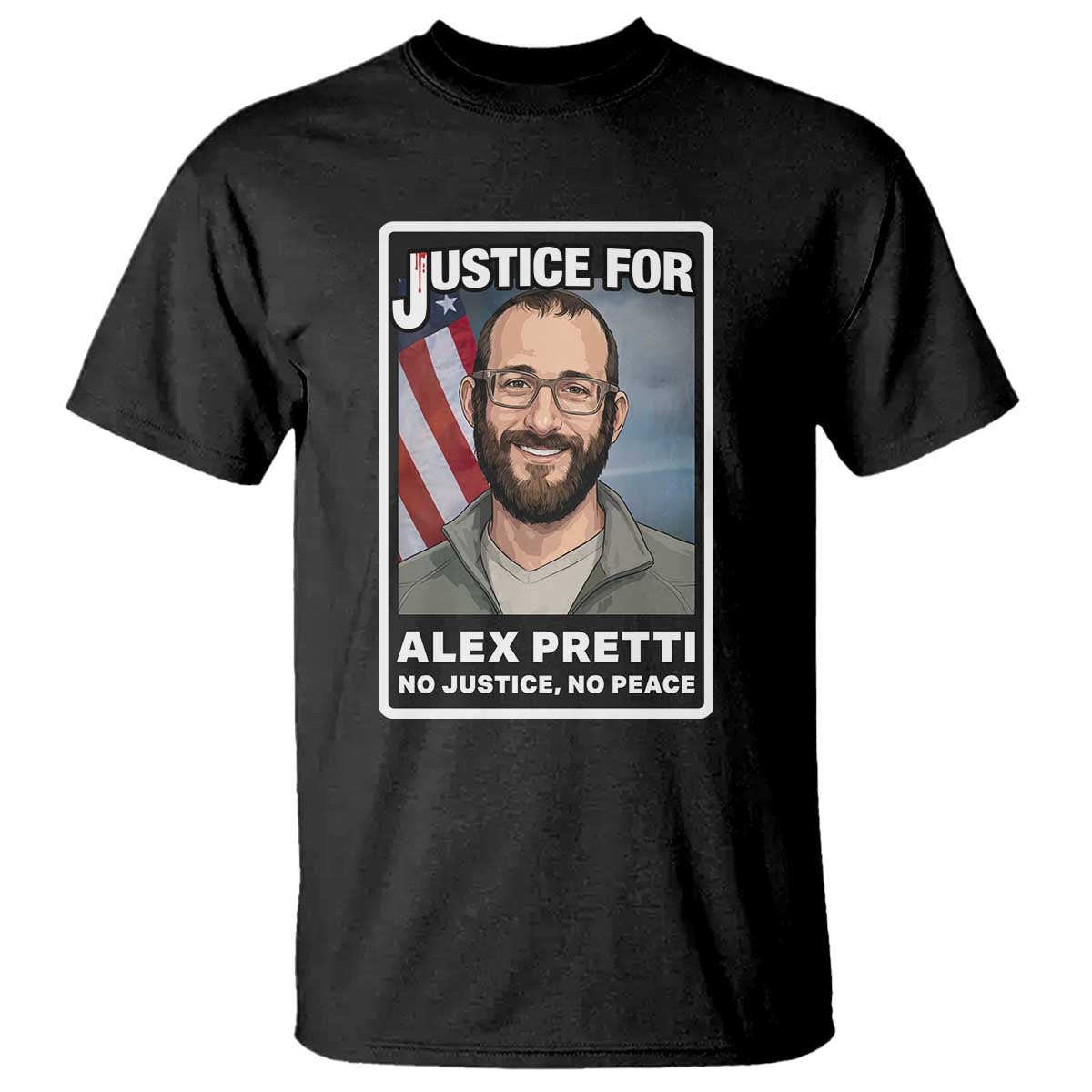 American Flag Minneapolis Support For Alex Gift T Shirt TS12 Black Print Your Wear