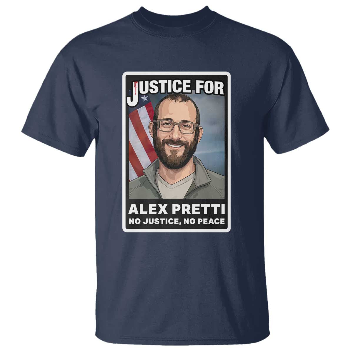 American Flag Minneapolis Support For Alex Gift T Shirt TS12 Navy Print Your Wear
