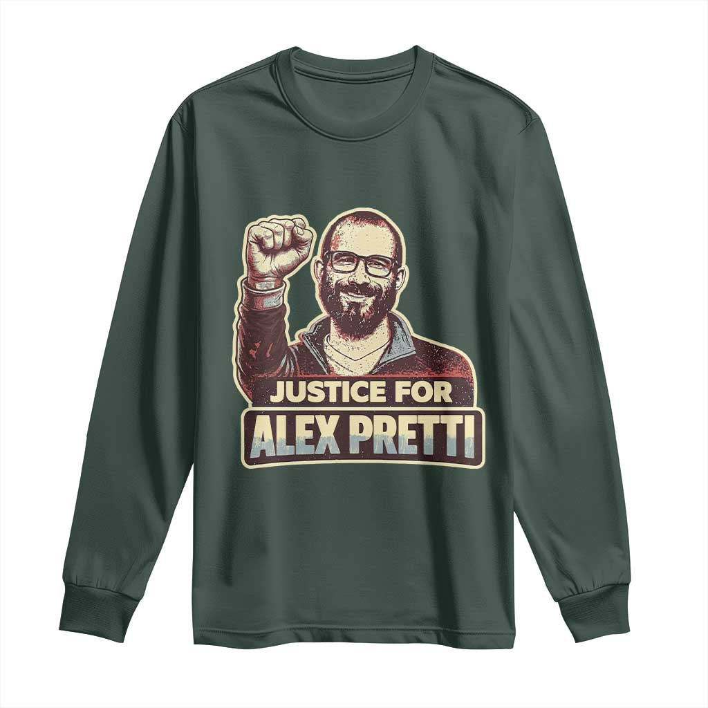 Justice For Alex Long Sleeve Shirt Minneapolis ICU Nurse Hero Support Gift TS12 Dark Forest Green Print Your Wear