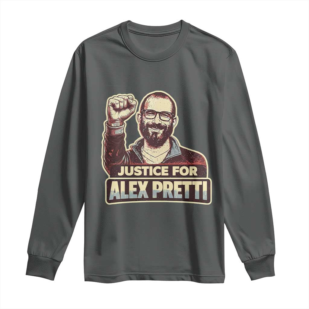 Justice For Alex Long Sleeve Shirt Minneapolis ICU Nurse Hero Support Gift TS12 Dark Heather Print Your Wear