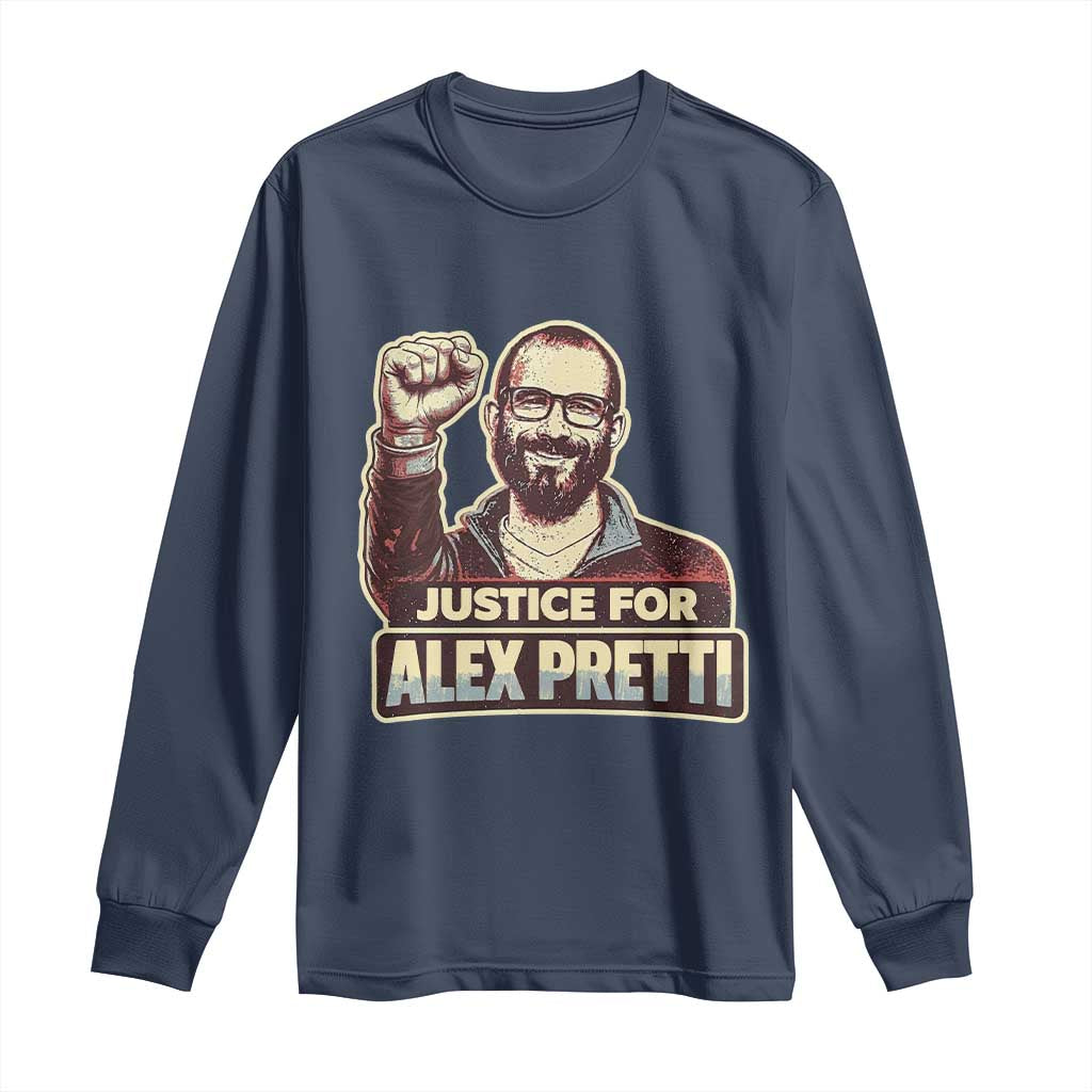 Justice For Alex Long Sleeve Shirt Minneapolis ICU Nurse Hero Support Gift TS12 Navy Print Your Wear