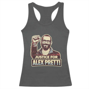 Justice For Alex Racerback Tank Top Minneapolis ICU Nurse Hero Support Gift TS12 Dark Heather Print Your Wear
